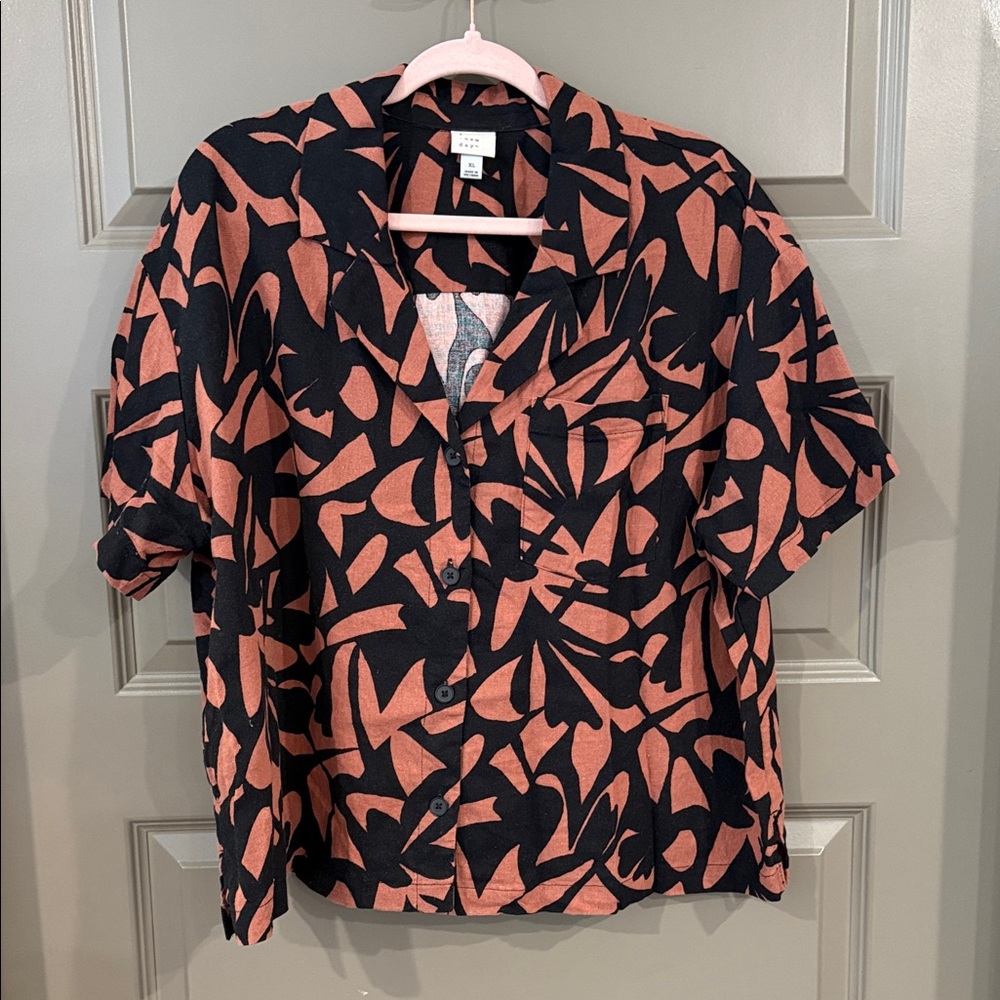 a new day Black and Coral Button Down Shirt
